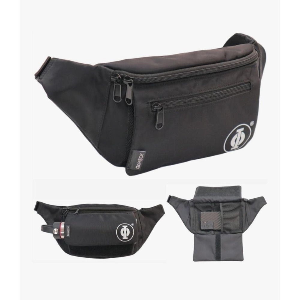 GoRide Premium Belt Bag or Waist Pack‎ Multiple Pockets Adjustable Strap Black